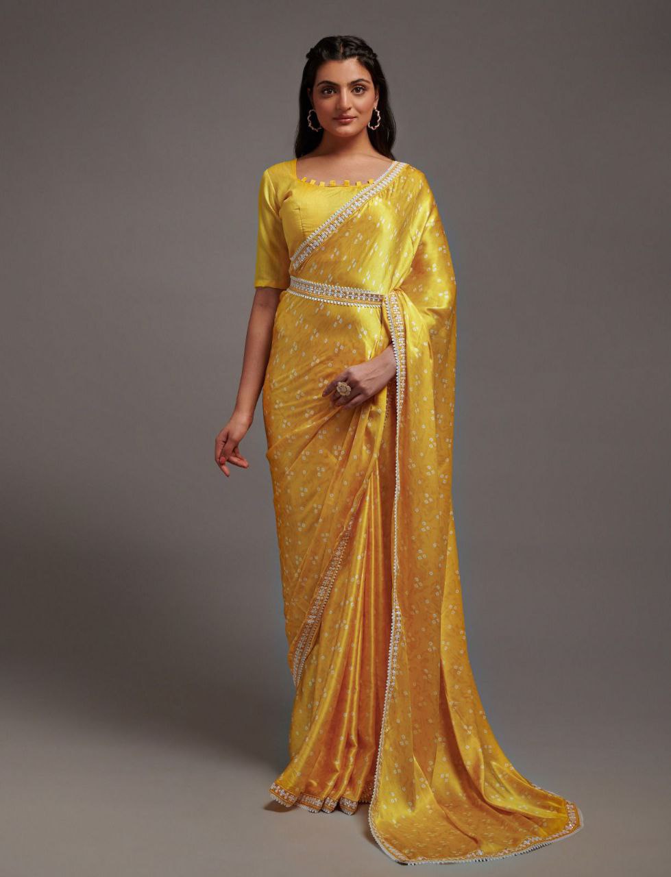 Heavy chinon silk Saree