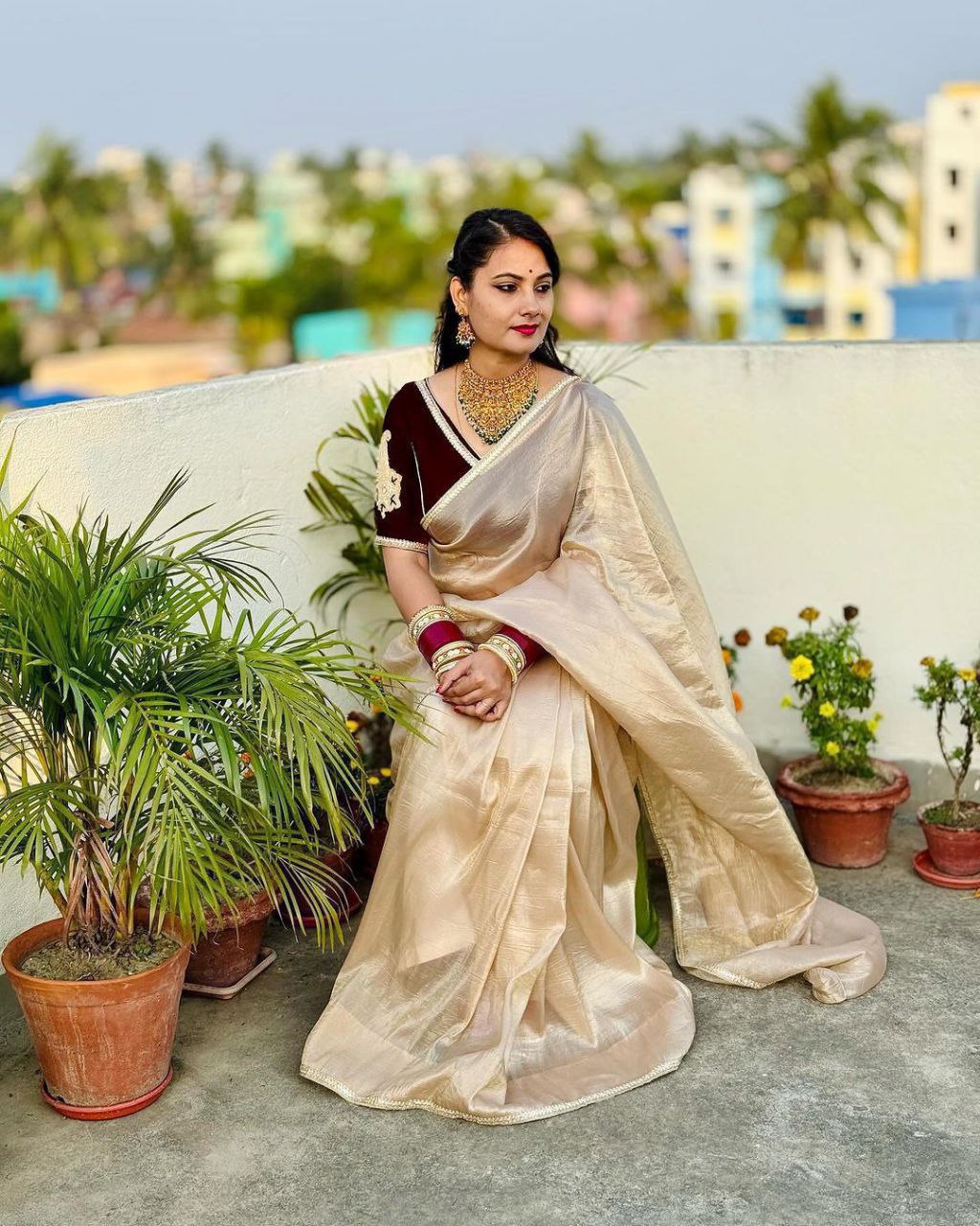 NEW DESGINER TISSUE SAREE