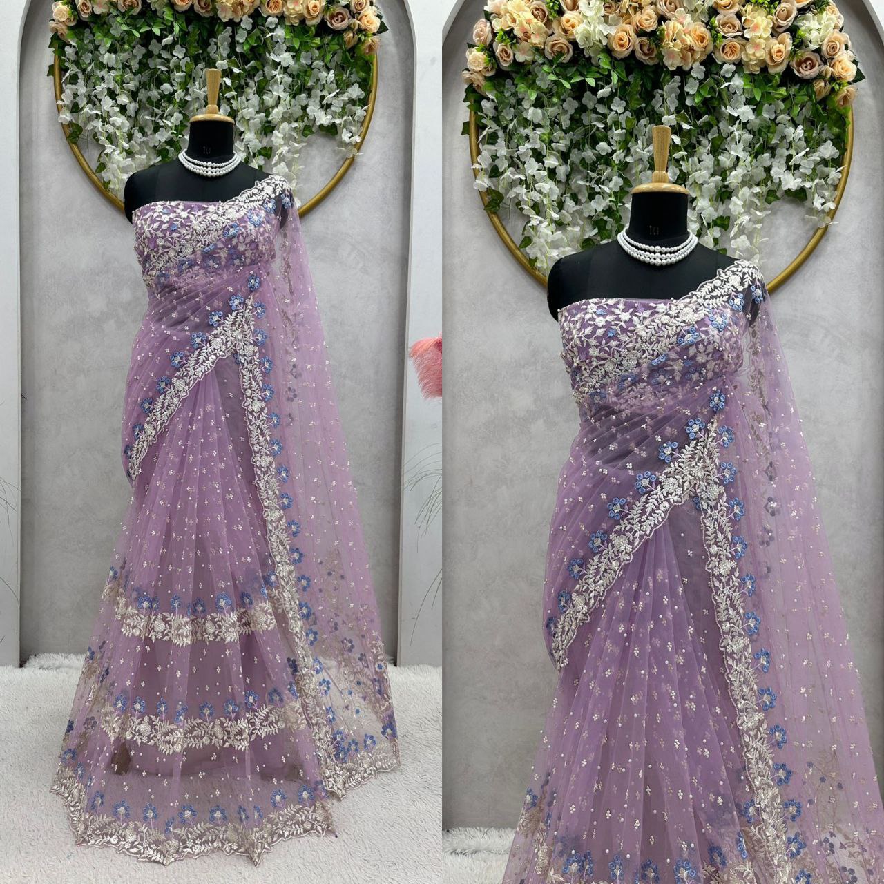 Beautiful Designer Saree on Soft Net Fabric