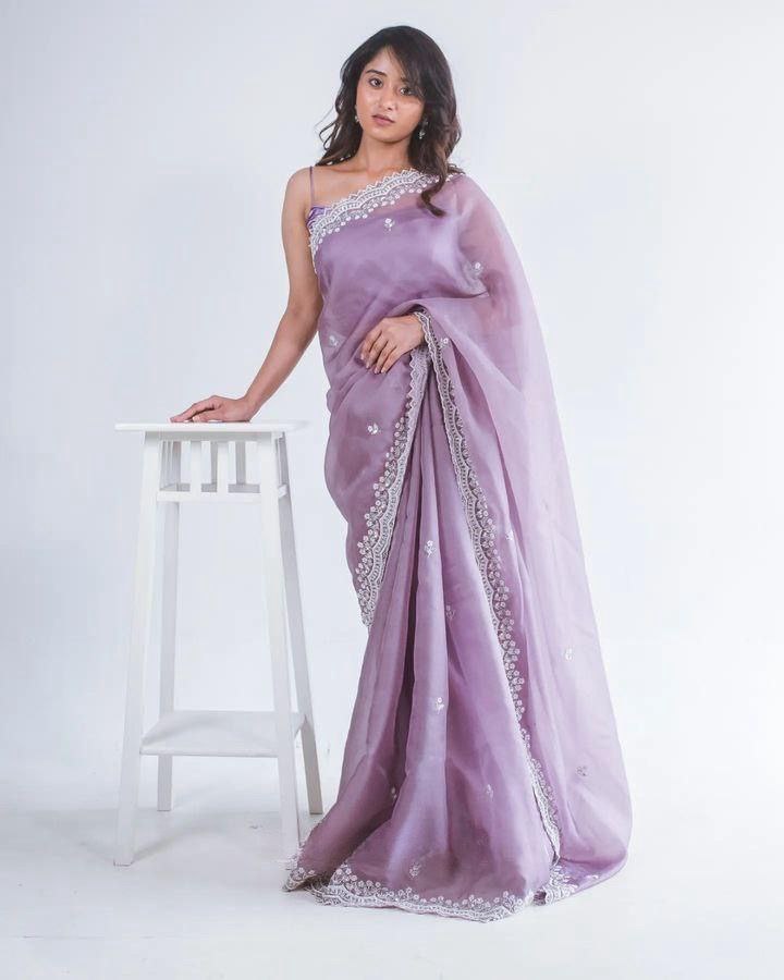 Shinning Pure Crystal Silk Jimmy Choo Sarees