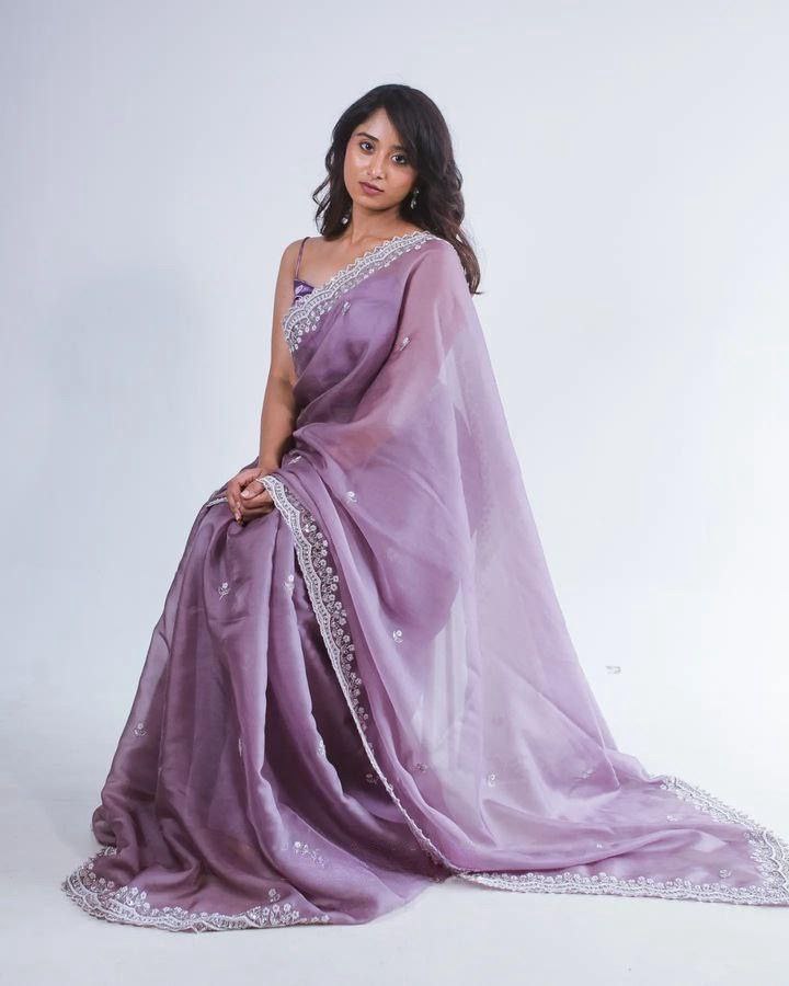 Shinning Pure Crystal Silk Jimmy Choo Sarees