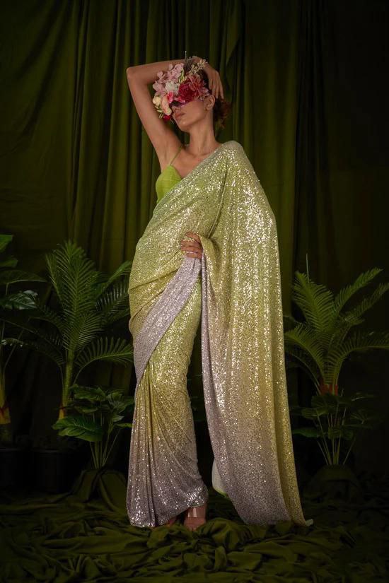 BlockBuster Bollywood 3MM Sequins Design Saree