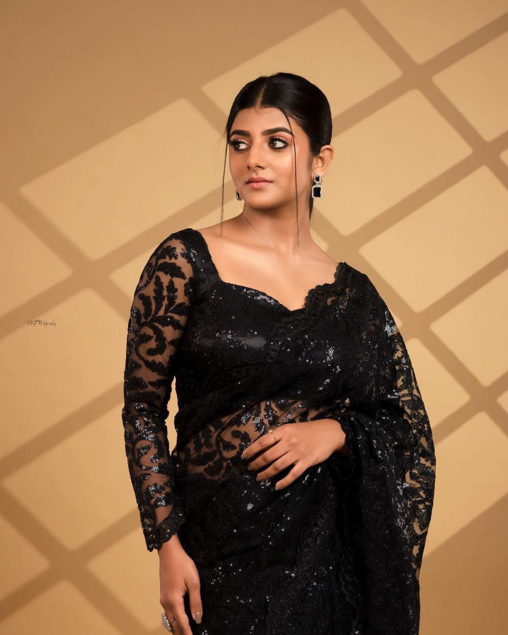 Glorious Black Heavily Embroidered Saree