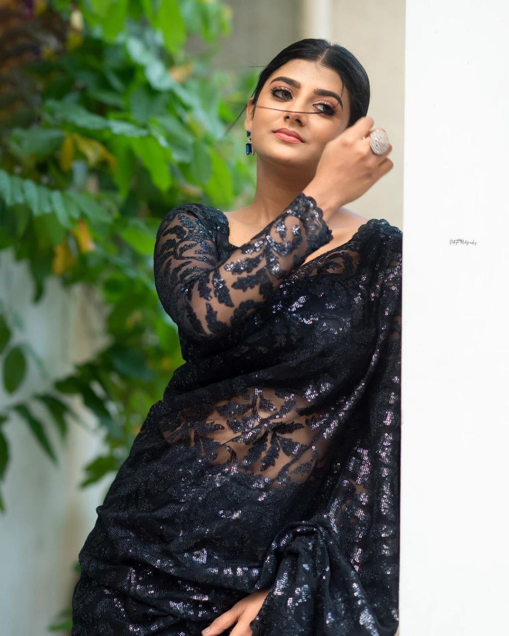 Glorious Black Heavily Embroidered Saree