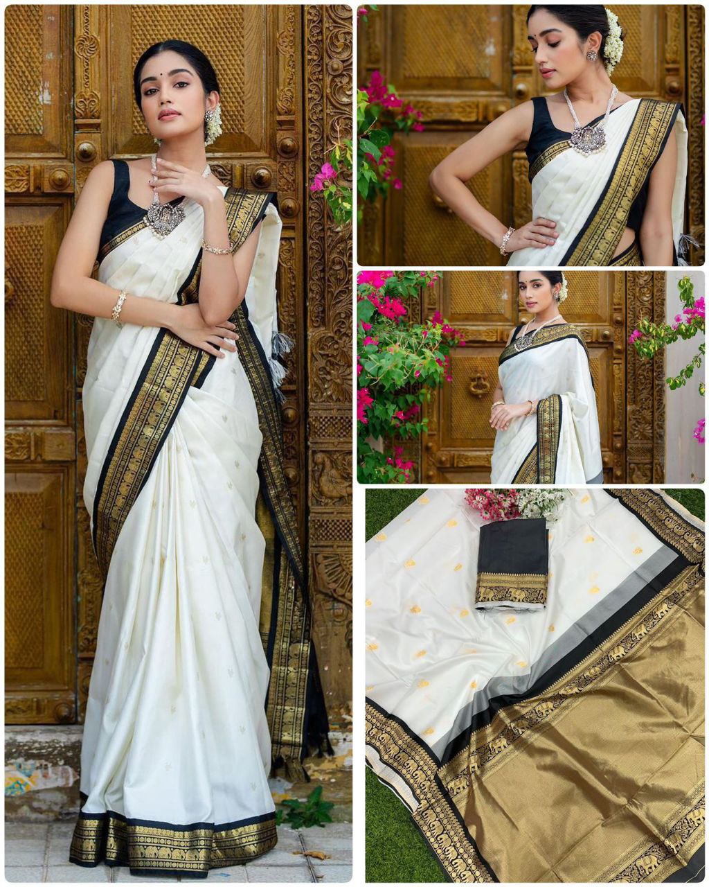 BEAUTIFUL RICH PALLU & JACQUARD  PATTERN WORK  SAREE