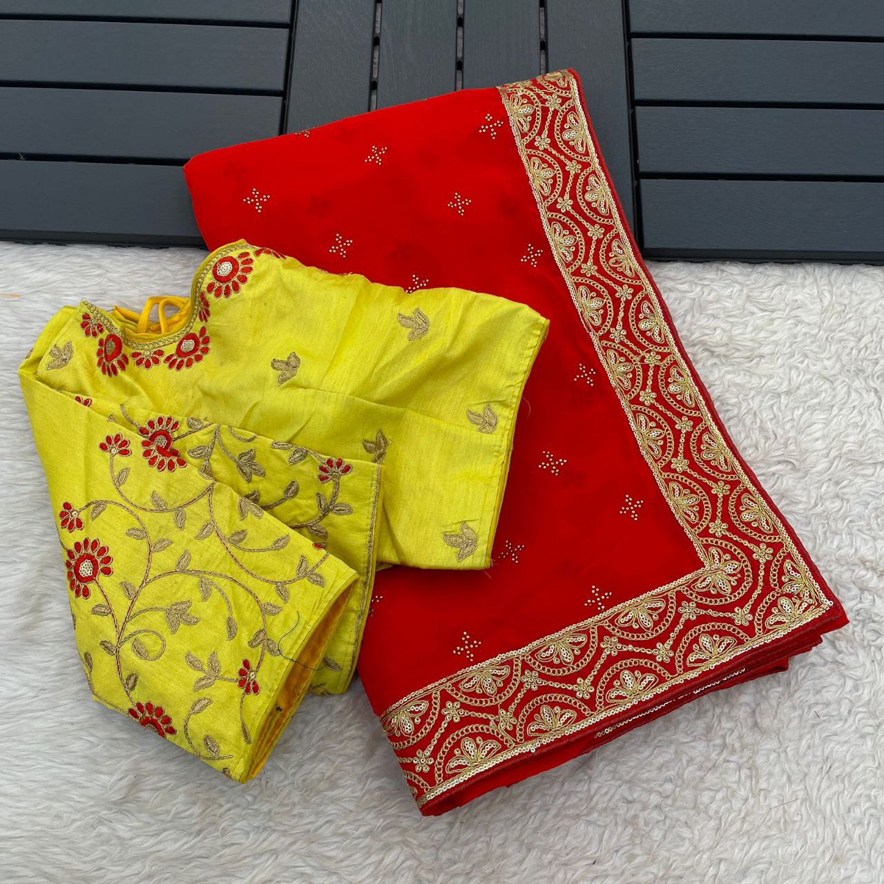 Blooming Georgette With Heavy Coding Saree