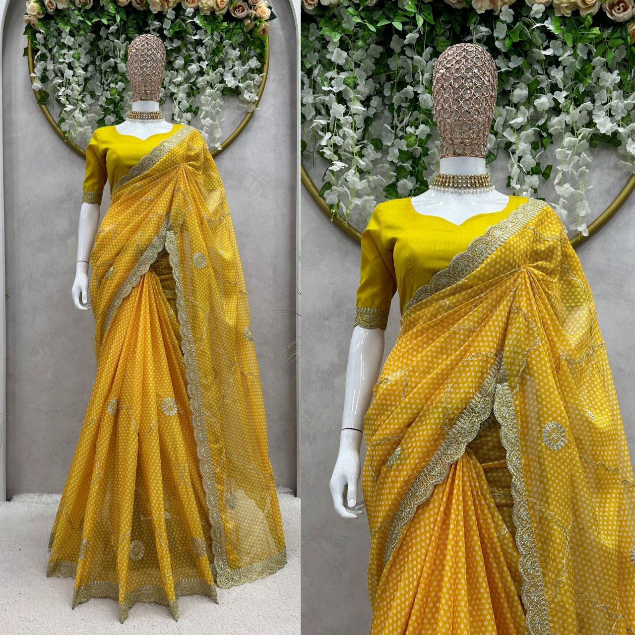 Beautiful Designer Saree on Tibby Silk