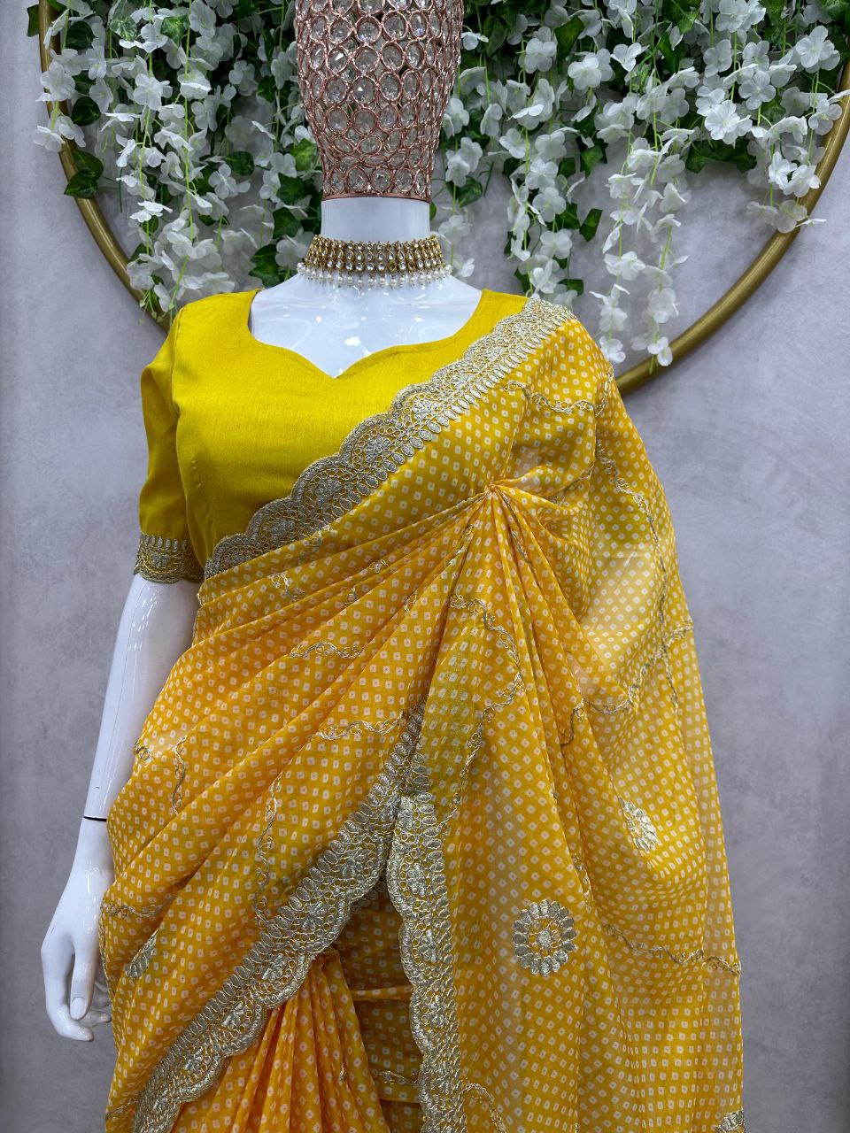 Beautiful Designer Saree on Tibby Silk