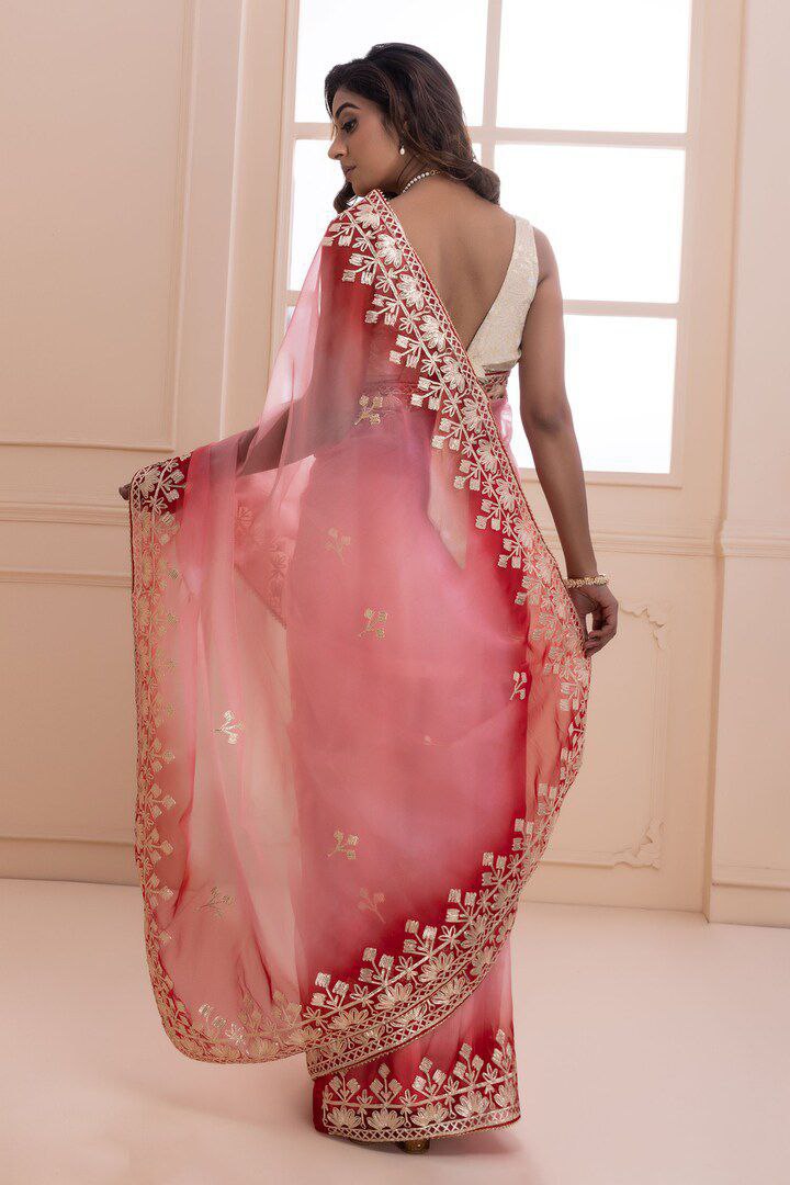 Butterfly Net Saree