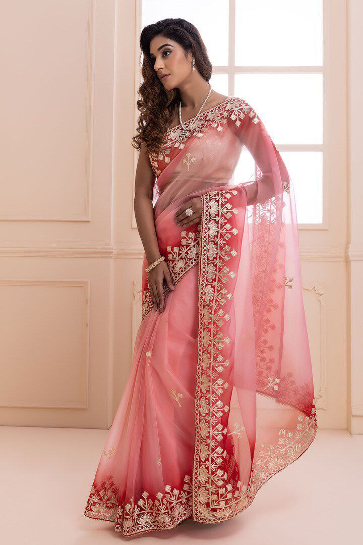 Butterfly Net Saree