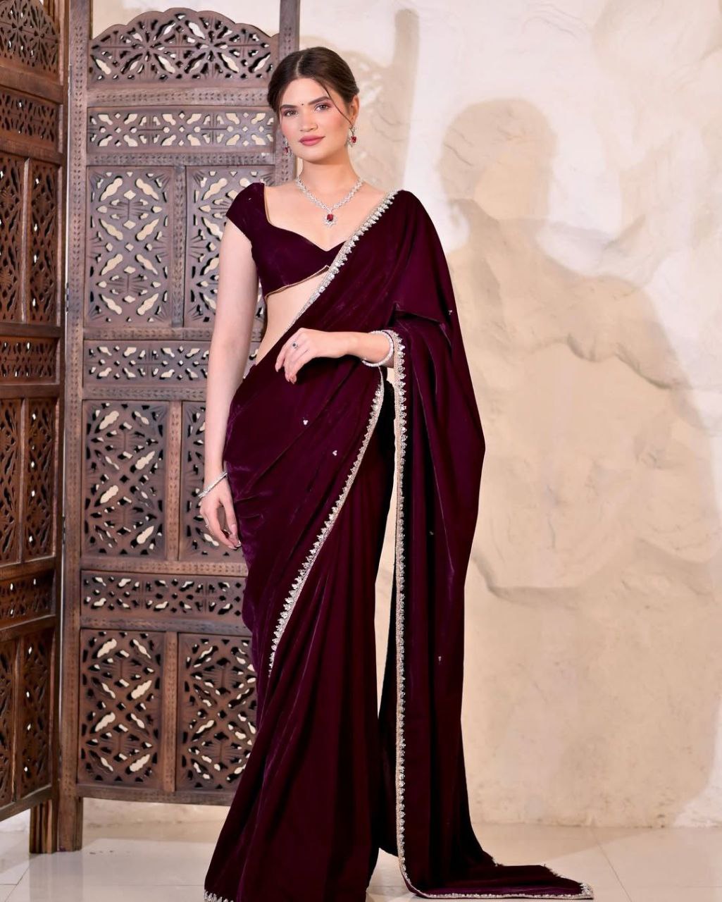 Original Smooth Velvet Saree