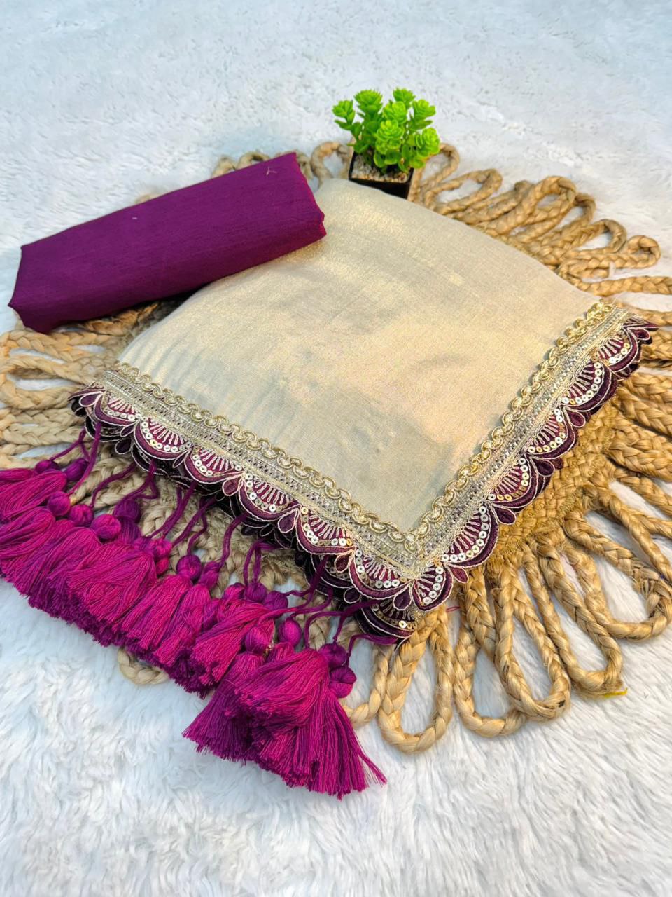 TISSUE GOLDEN SOFT SAREE