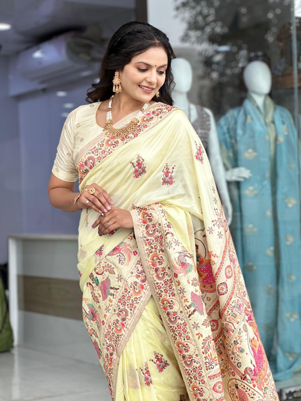 Pure Soft Pashmina Silk  Saree