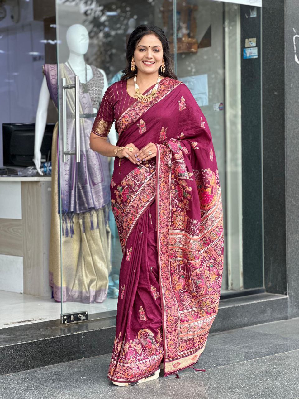 Pure Soft Pashmina Silk  Saree