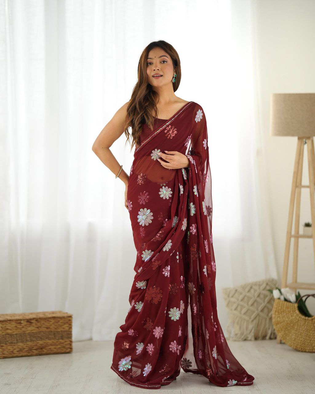 Faux Georgette Saree