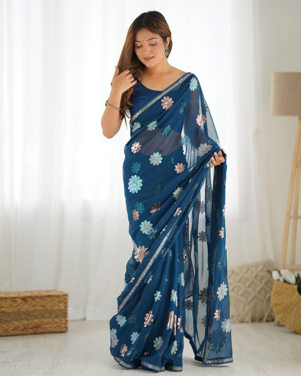 Faux Georgette Saree