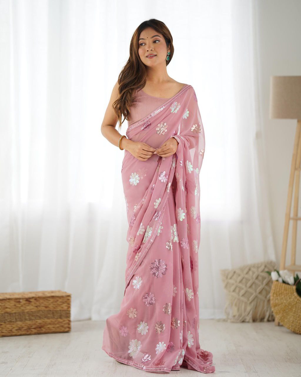 Faux Georgette Saree