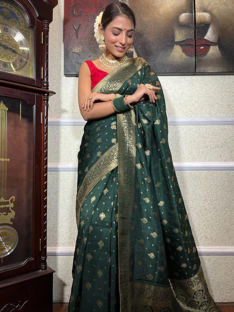 BEAUTIFUL  SOFT LICHI SILK CLOTH SAREE