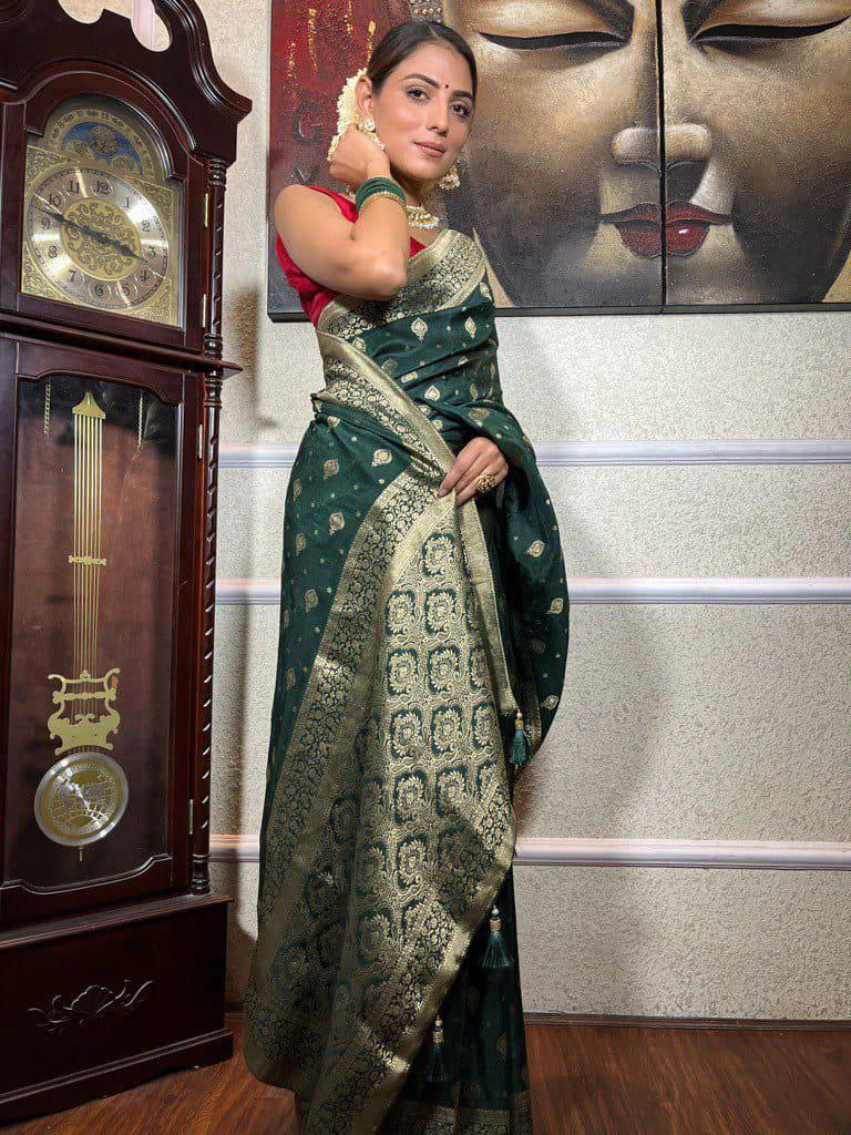 BEAUTIFUL  SOFT LICHI SILK CLOTH SAREE