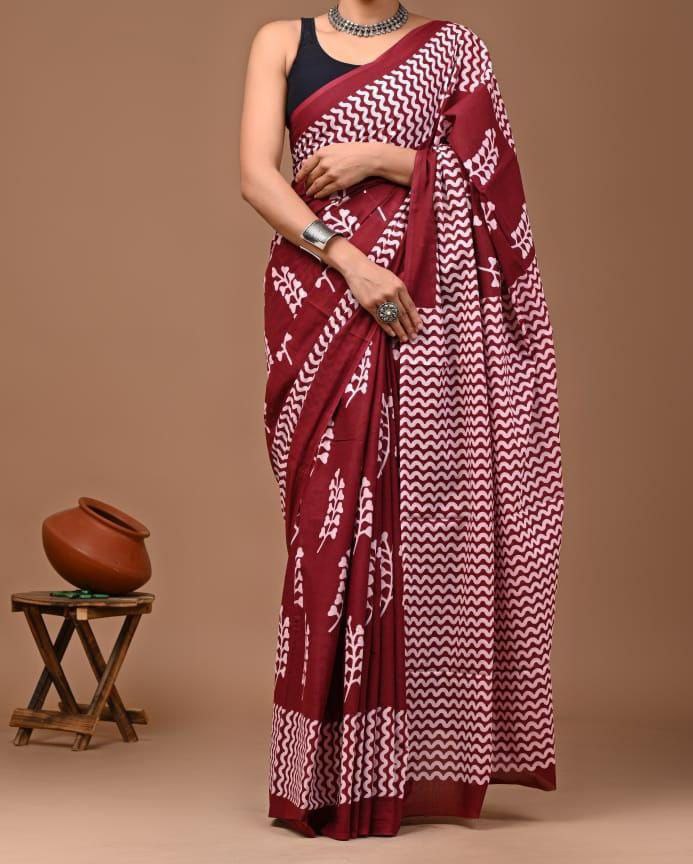 TRADITIONAL LOOK SOFT CHANDERI  SAREE