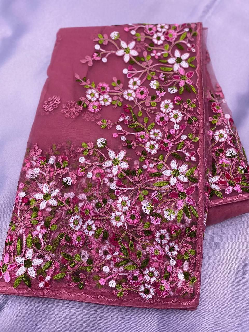 Chikankari Embroidery design Saree