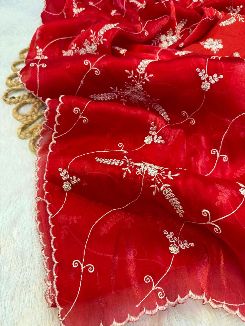 Soft satin Organza saree