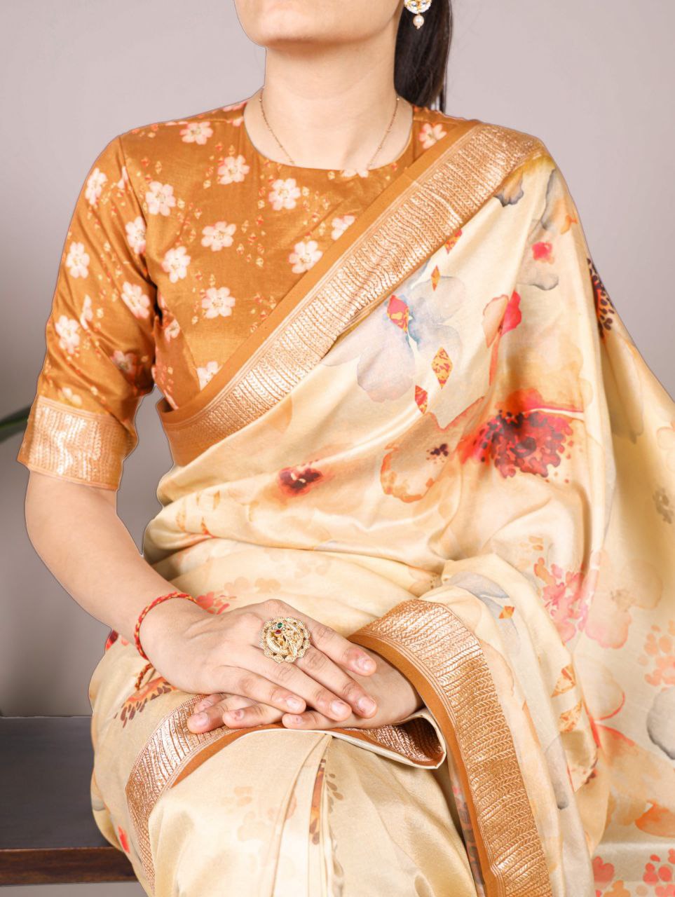 Tussar Silk With Viscose Border  Saree