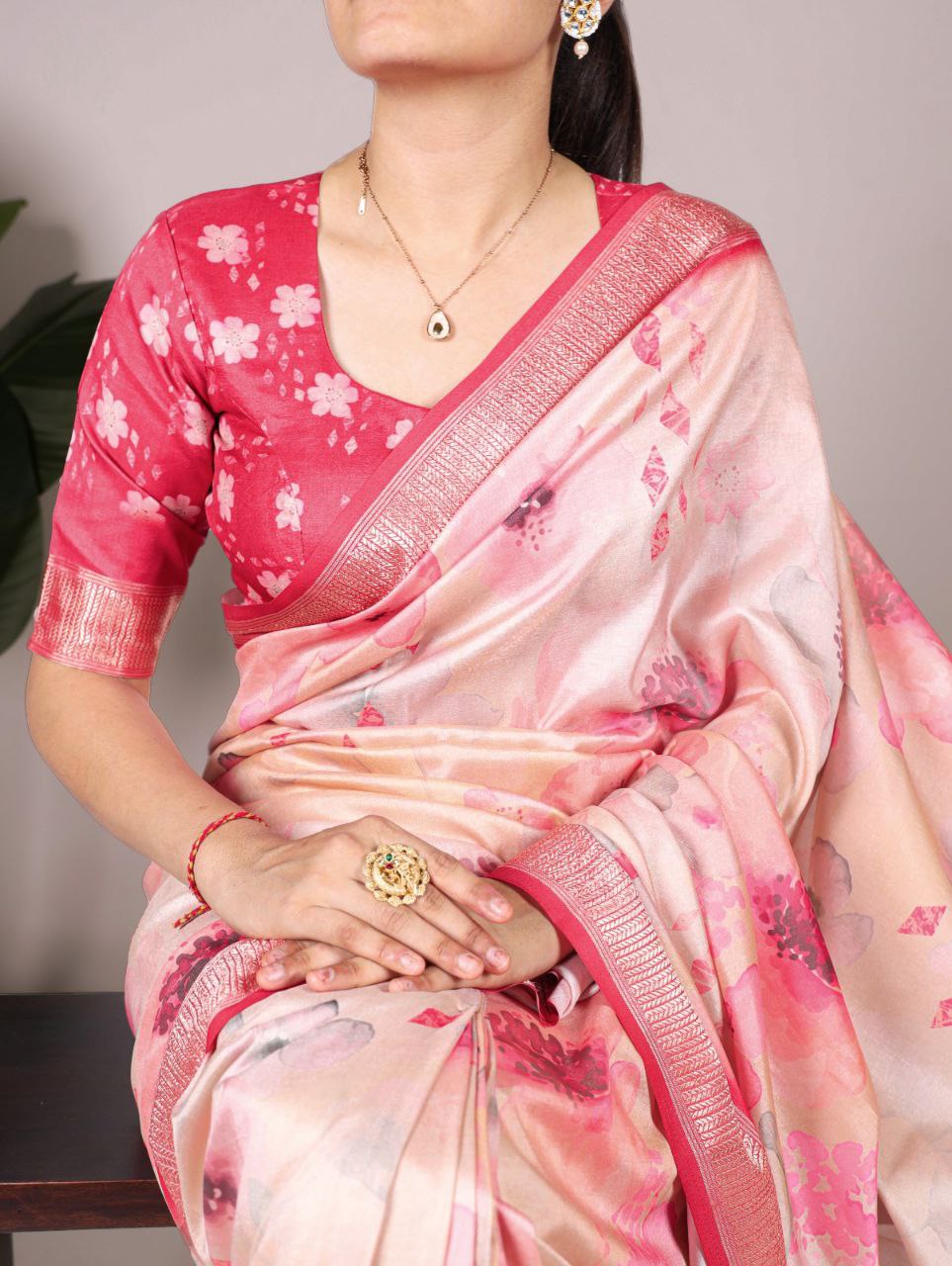 Tussar Silk With Viscose Border Saree