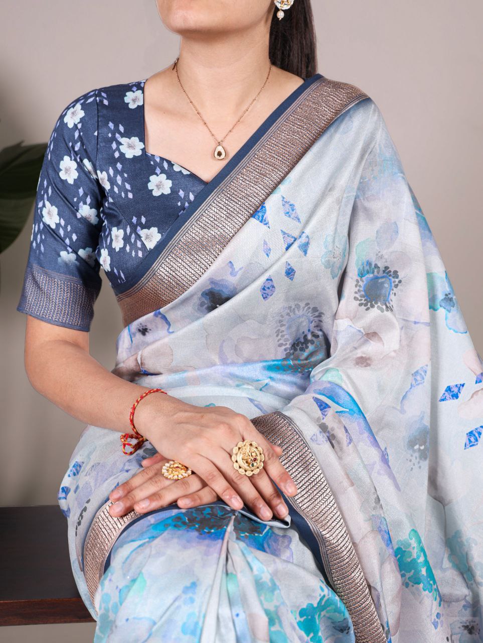 Tussar Silk With Viscose Border Saree