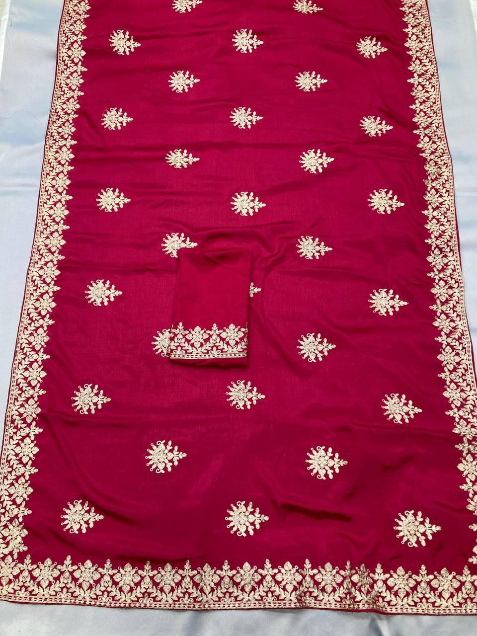 Party Wear Chinon Silk Saree