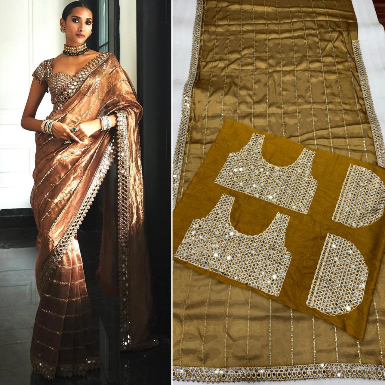 Bollywood Blockbuster Original Mirror Design Saree