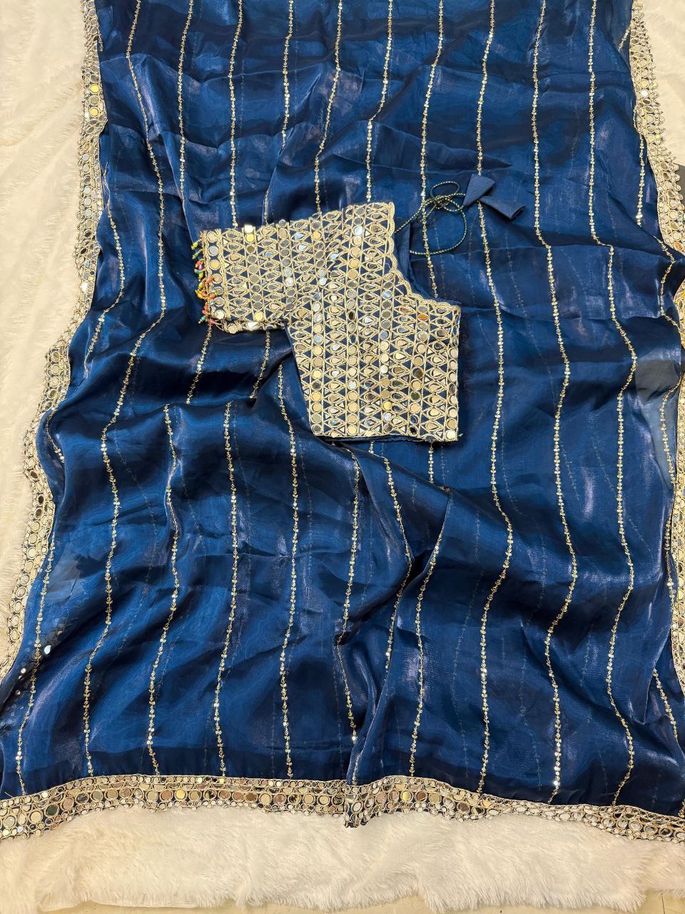 Soft satin Organza saree
