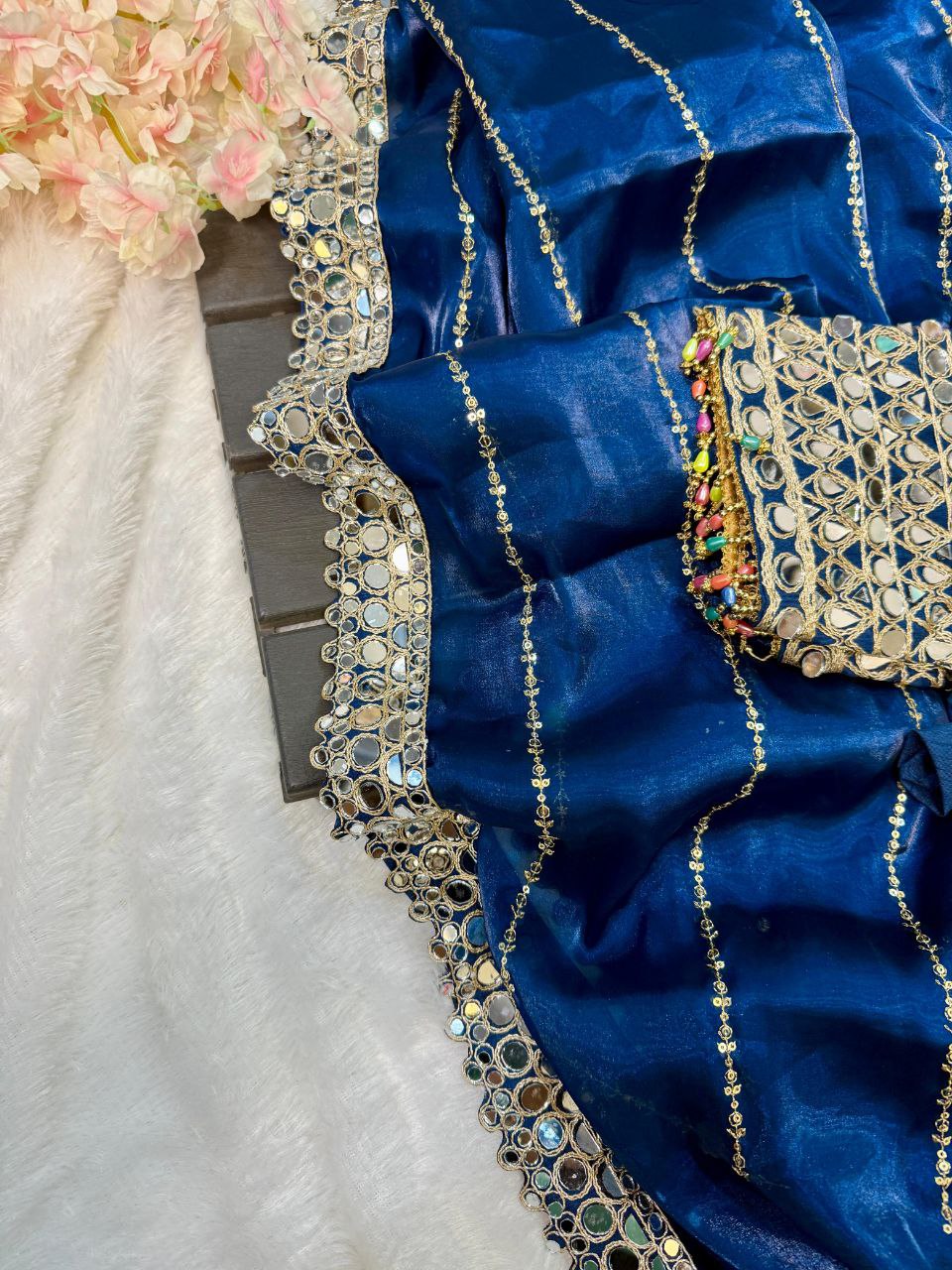 Soft satin Organza saree