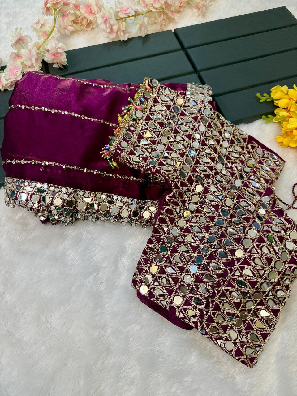 Soft satin Organza saree