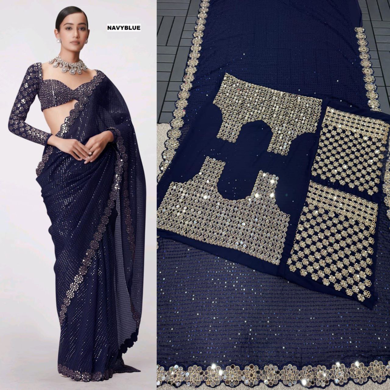 Bollywood Blockbuster Original Mirror Design saree