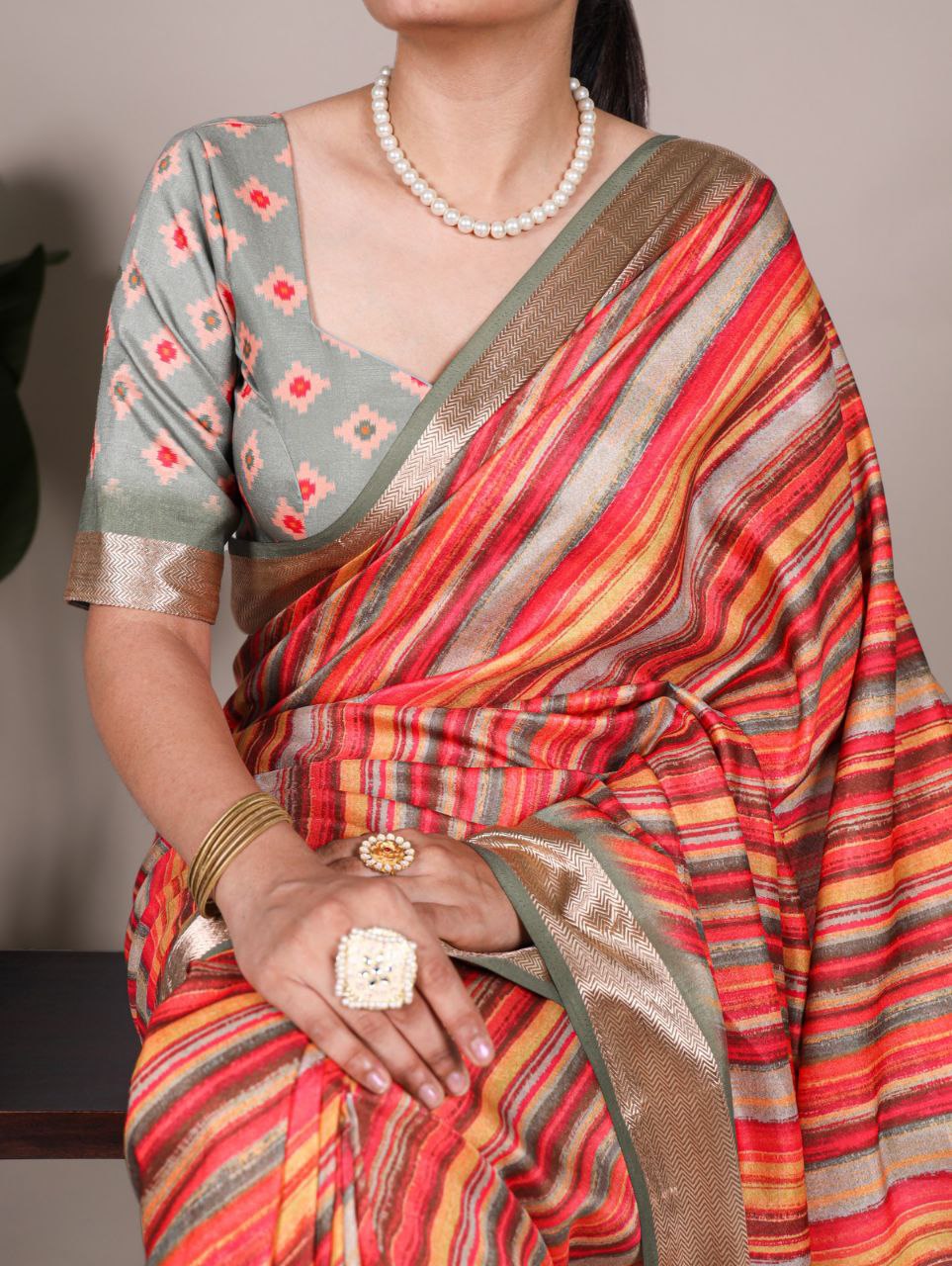 Tussar Silk With Viscose Border Saree