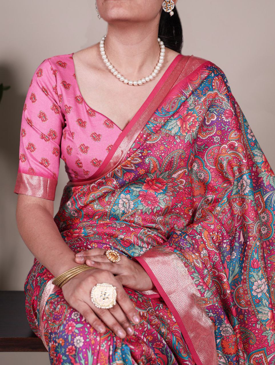 Tussar Silk With Viscose Border Saree