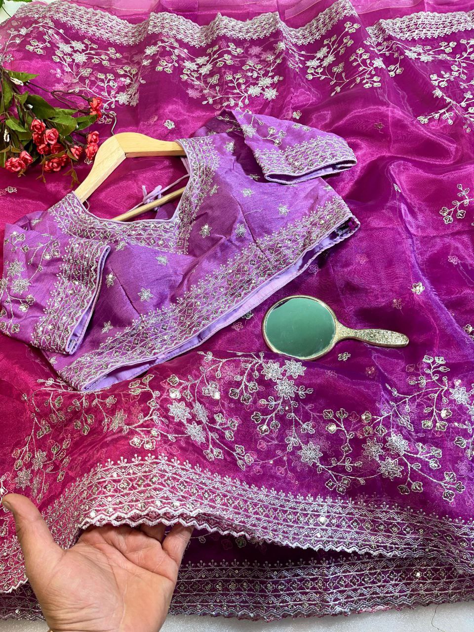 Pure soft organza silk saree