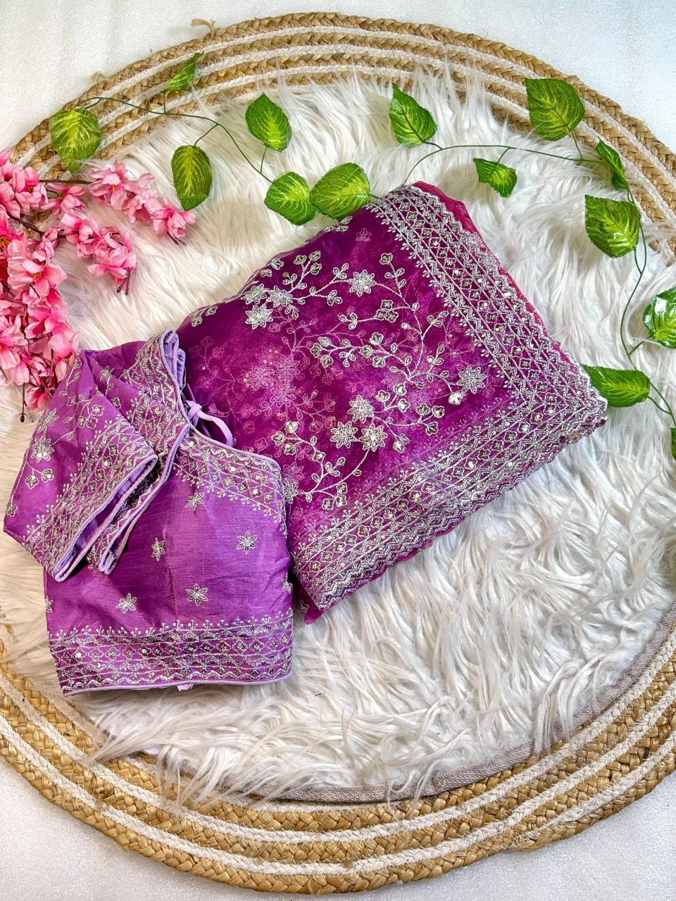 Pure soft organza silk saree