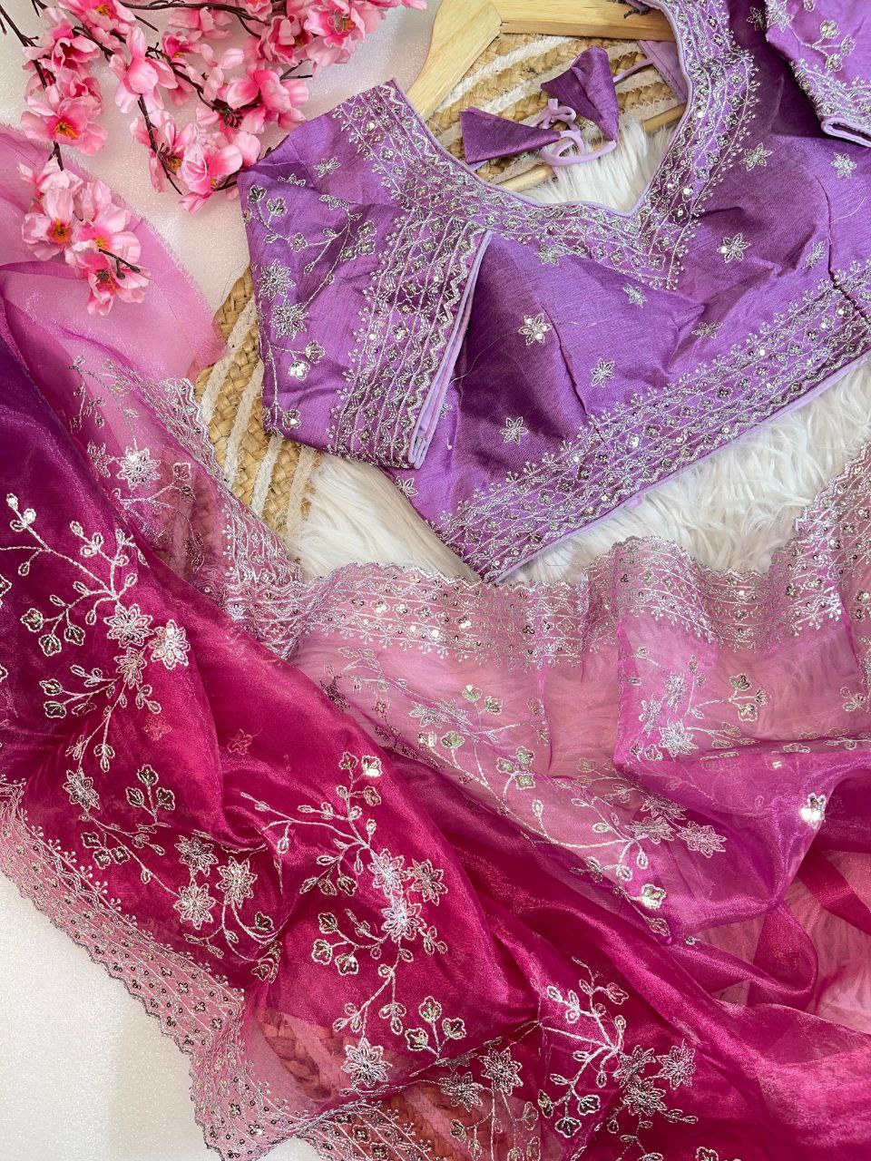 Pure soft organza silk saree