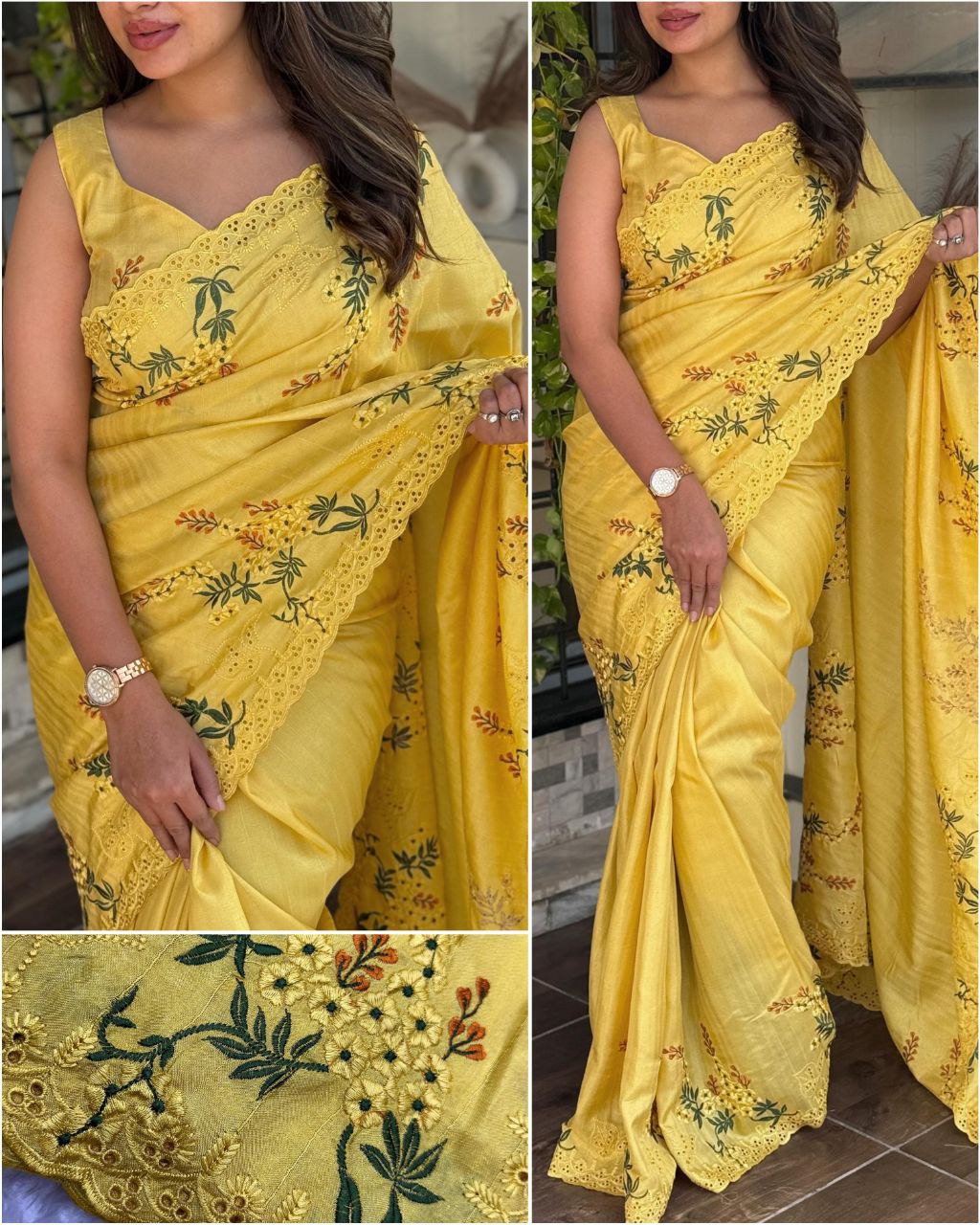 Tusser cotton saree