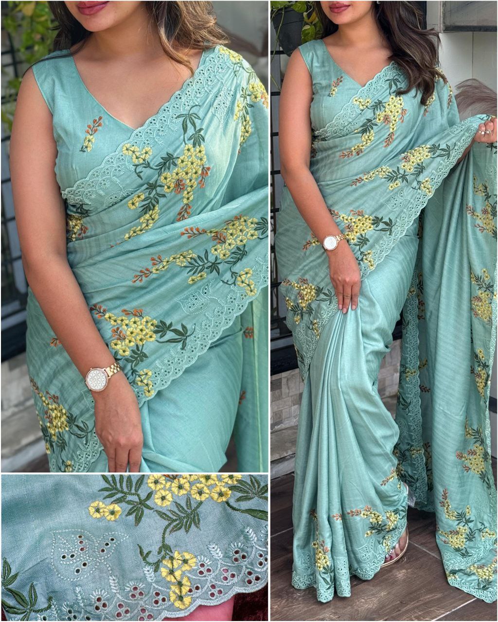 Tusser cotton saree