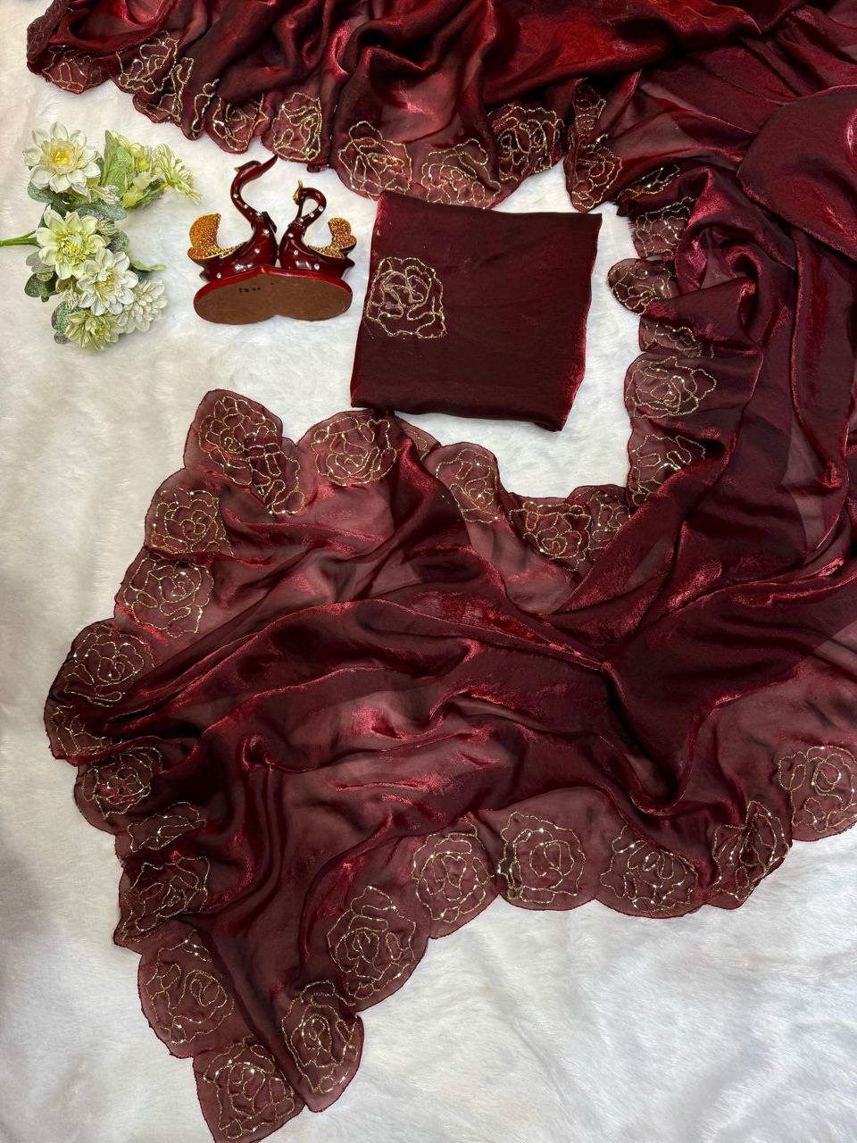 Beautiful Handwork Designer Saree