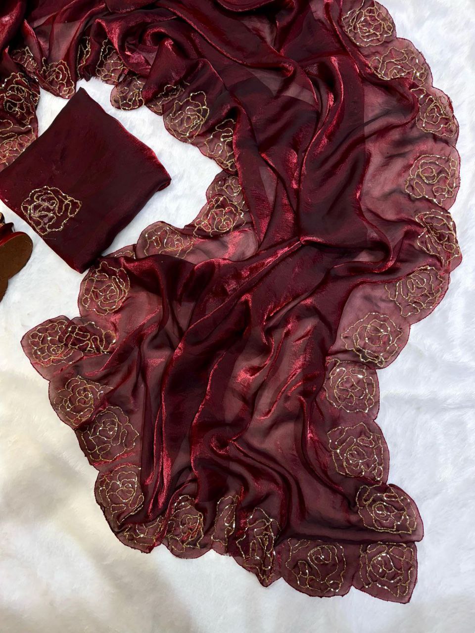 Beautiful Handwork Designer Saree